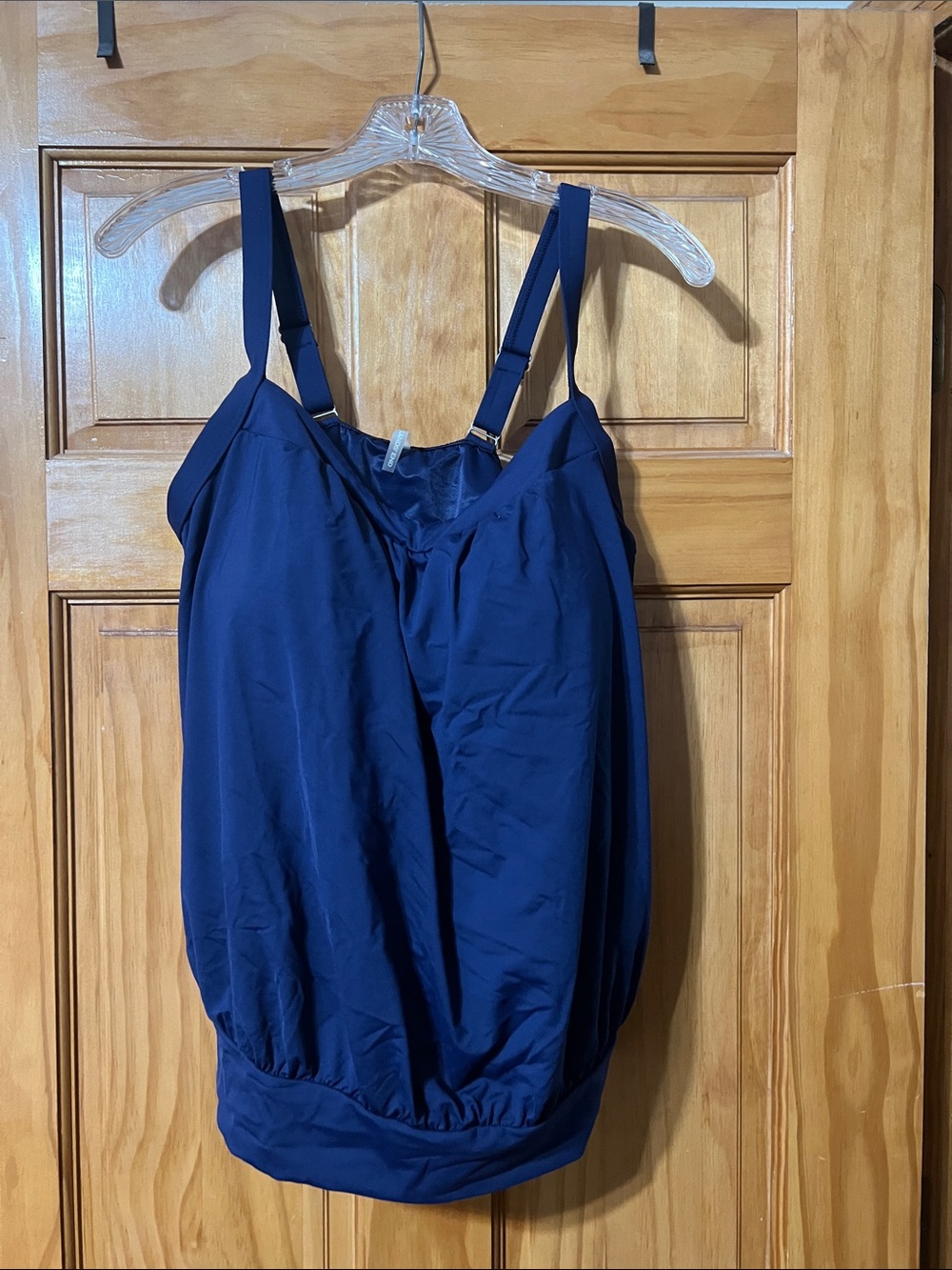 Lands End Navy Blue Swim Tankini Top